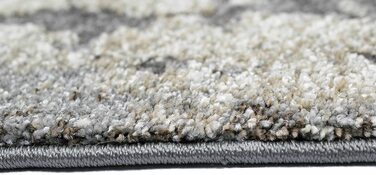 Килим-мрія дизайнера килим для вітальні сучасні абстрактні лінії коричнево-кремовий мелірований розмір (120x170 см, сіро-бежевий)