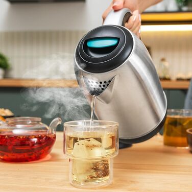 Електричний чайник Cecotec Thermosense 200 Steel 1.7L, 2200W, нержавіюча сталь, 360° повертання, Cool-Touch, LED, подвійний захист