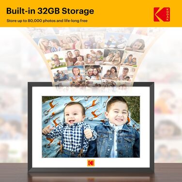 Цифровий фоторамка Kodak 10 дюймів з Wi-Fi, 32GB, IPS HD сенсорний екран, автоповорот, чорний