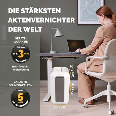 Fellowes шредер для паперу Powershred LX70: безпечний партиковий різак, 18л кошик, 4x40мм, для офісу та дому