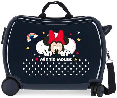 Дитячий валізу Disney Minnie Rainbow, синій, 50 х 38 х 20 см, жорсткий, з АБС-пластика, Бічна застібка з комбінацією цифр, 34 л, 2,98 кг