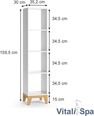 Полиця дитяча Vicco Malia, Білий/Дуб, 35,2 x 159,5 см