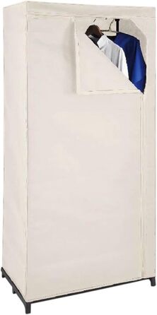 Текстильна шафа бежевого кольору з рейкою для одягу Тканинна шафа Складана шафа Шафа для одягу, 1a-Handelsagentur