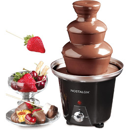 Шоколадний фонтан Nostalgia 3-ярусний електричний для вечірок – розтоплює сир, кесо, цукерки та лікер. Ідеально для занурення фруктів, овочів та іншого. Чорний колір.