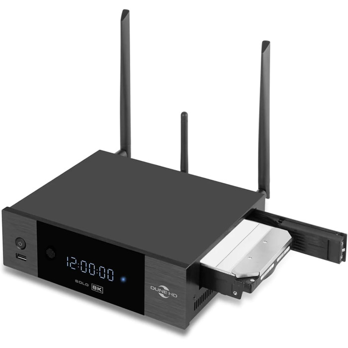 Dune HD Solo 8K, медіаплеєр, Android TV Box, Dolb Visio, Atmo, S928X-K/J, HD Audio, HDMI, 2.1a, BT 5.2, WiFi6, 1Gbit, USB 3.0, 8GB / 64GB, 3.5 HDD Rack, Optical /Коаксіальний S/PDIF, 8Kp60, 4K, 1080p