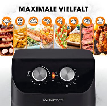 Фритюрниця GOURMETmaxx 4 л, 1000 Вт, таймер, сенсорний екран, 8 функцій, енергозбереження