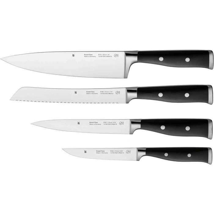 Набір ножів Grand Class від WMF: 5 предметів, німецька якість, ковані леза, бамбуковий блок, Performance Cut