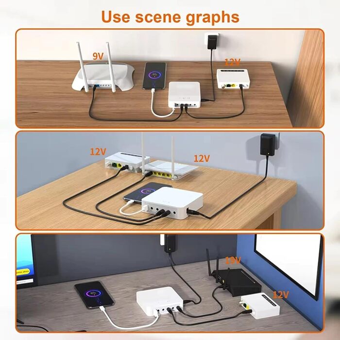 Mini USV 13200mAh з живленням від акумулятора для роутера: 5V, 9V, 12V, 19V