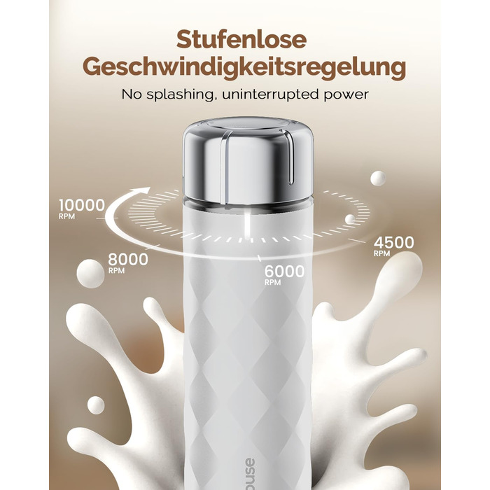 Електричний пінний міксер Maestri House LunaFro 2.0: бездротовий, з регулюванням швидкості та підставкою з нержавіючої сталі