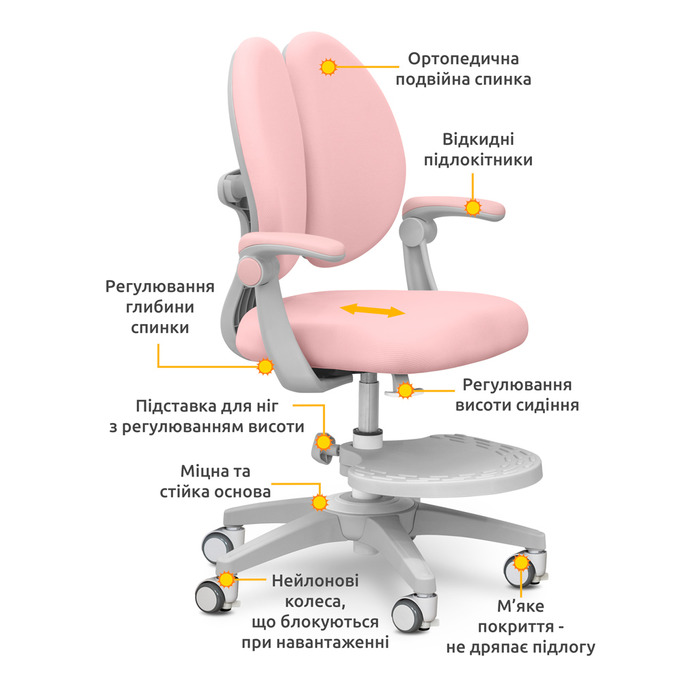Дитяче крісло Mealux Sprint Duo Pink (арт.Y-412 KP)