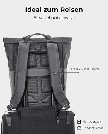 Рюкзак Johnny Urban для чоловіків і жінок - Harper - Денний рюкзак для відпочинку, спорту на кожен день - Денний рюкзак з безліччю відділень - 16-дюймовий відсік для ноутбука та ремінь для візка - Водовідштовхувальний (темно-сірий)