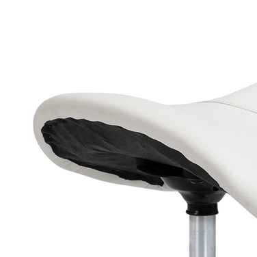 HOMCOM Rolling Stool Поворотний табурет з регульованим по висоті сідлом з оббивкою білого кольору для офісу та дому