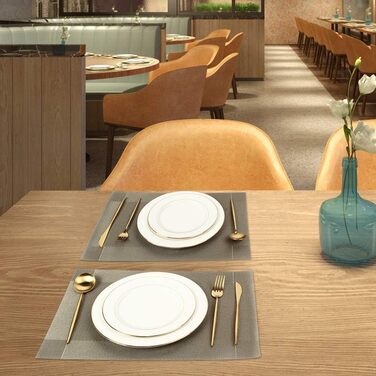 Набори серветок на стіл DACHUI, 8 шт., тканинні, під льон, водовідштовхувальні, термостійкі, миючі, довговічні (димно-сірий) (кава, 4 шт.)