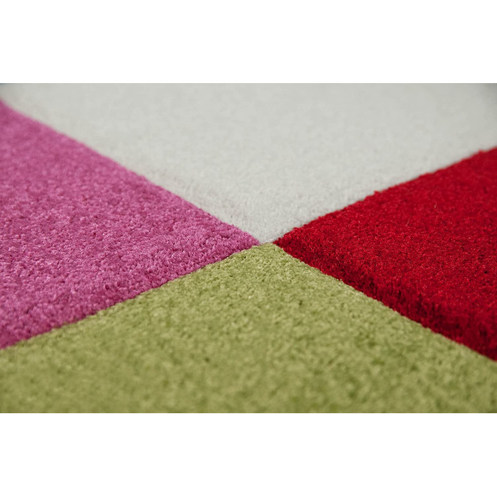 Дитячий килимок для ігор, килимок для дитячої кімнати, килим в клітку з малюнком, багатобарвний червоний бірюзовий Помаранчевий кремовий зелений рожевий Розмір (120x170 см)