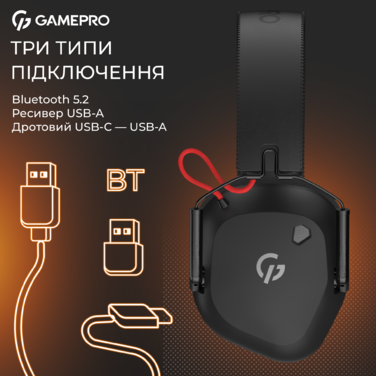 Бездротова ігрова гарнітура Gamepro Genesis Mercury Pro (HSW120B) 3-Mode