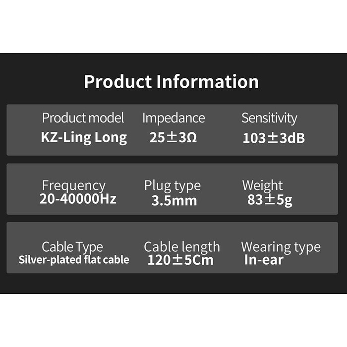 Навушники-вкладиші LINSOUL KZ Ling Long 1DD з відкритою спинкою HiFi для аудіофілів (без мікрофона)