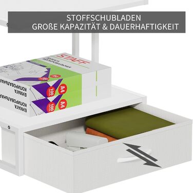 Підставка для принтера на стіл з ящиком для документів, органайзер для офісу, підставка для принтера, факсу, сканера (білий)