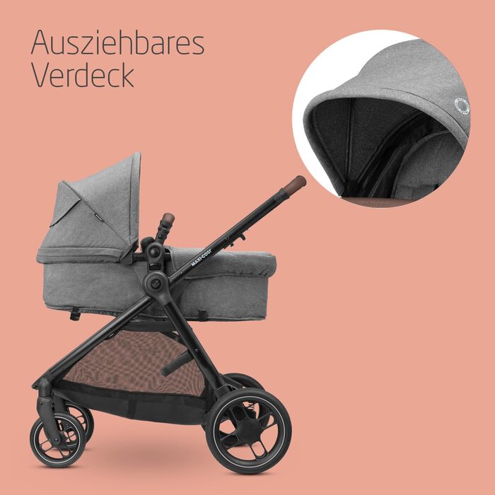 Дитяча коляска 3 в 1 Maxi-Cosi Zelia S Trio Grey з автокріслом CabrioFix S i-Size, 0-4 роки, до 22 кг, компактна, складна, з аксесуарами та пеленальною сумкою