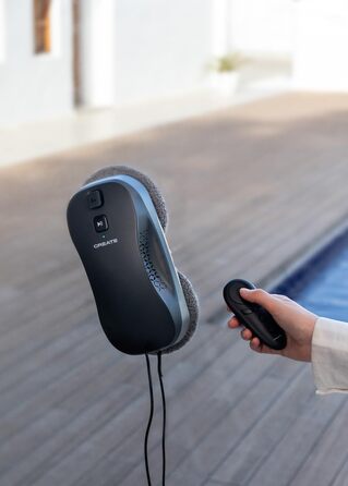Робот для миття вікон WIPEBOT PRO з Wi-Fi, автоматичний, подвійний злив води, 2 режими розпилення, розпізнавання кутів і країв, кабель безпеки 5 м, бак 60 мл