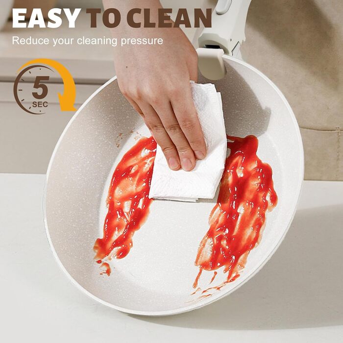 Набір посуду Numola 10 предметів: каструлі та сковорідки з антипригарним покриттям, знімні ручки, керамічний набір посуду, для індукційних плит, для дому та подорожей, безпечний для миття в посудомийній машині