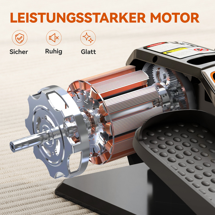 Електричний еліптичний тренажер, педальний пристрій з 12 регульованими рівнями швидкості, портативний, легкий, з пультом дистанційного керування, LED-дисплеєм, сталевим та пластиковим корпусом, чорного кольору.