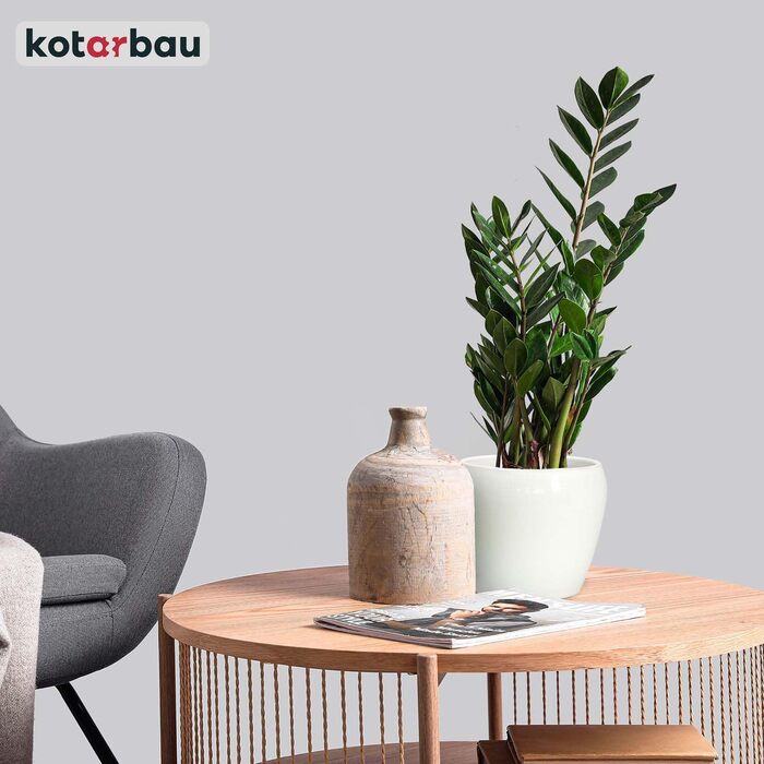 Набір горщиків для квітів KOTARBAU® 2 шт. діаметром 15 см, висотою 15 см, глазурована кераміка, білий