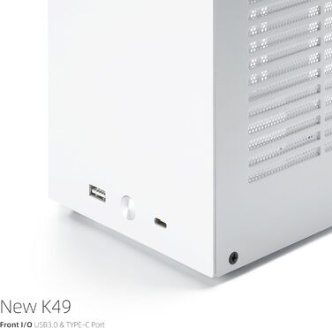 SGPC ITX міні-корпус K49 (сталь), вдосконалена версія K55, сумісний з GPU, 2 ручки, вентиляційна панель, 2 сталеві та 1 акрилова боковини, компактний 6L корпус для ПК