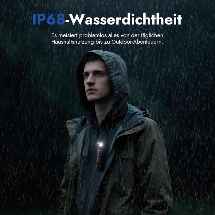 Потужний тактичний ліхтарик WUBEN L1 (P9) LED, 2000 Люмен, 6 режимів світла, водонепроникний IP68, акумуляторний, чорний