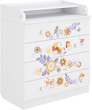 Комод-пеленальник Shefa Kids 800 білий - якісний комод з пеленальним столиком для дитячої кімнати
