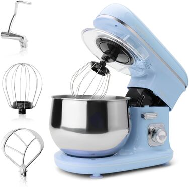 Кухонна машина Clatronic KM 3711 (Блакитна) 1100 Вт, 5л, з гаками для тіста та міксером | Кухонний комбайн для тіста та міксера