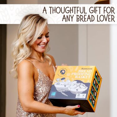 Набір для випічки закваски Superbaking: корзини Banneton (2 шт.) круглі (23 см) та овальні (25.4 см), стартер для закваски