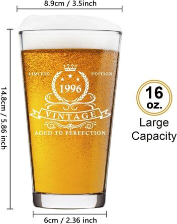 Пивний келих LIGHTEN LIFE 450 мл в дерев'яній подарунковій коробці - Ідеальний подарунок чоловікові на 60 років (1966 рік народження)
