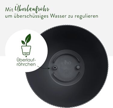 Квітчар Elho Sereh Rund 40 - горщик для дому та саду, перероблений пластик, Ø 39.0 x H 33.3 см, бежевий/антрацитовий