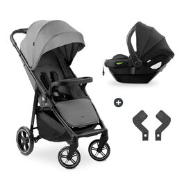 Дитяча коляска 3-в-1 Hauck Shop N Care Travel Set Grey - для дітей до 22 кг, автокрісло i-Size, регульована спинка, складна, UPF 50+