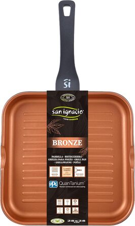 Сковорода-гриль San Ignacio Bronze 28x28 см з антипригарним покриттям, алюміній, для всіх плит
