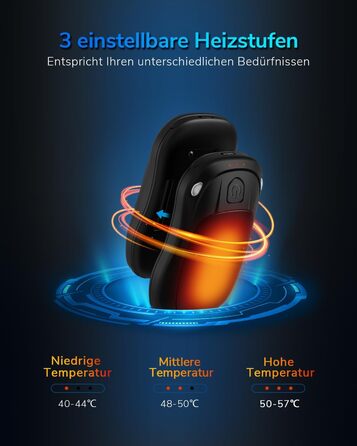 Електричний грієчка для рук, перезаряджуваний, USB, 2 шт. (чорний)