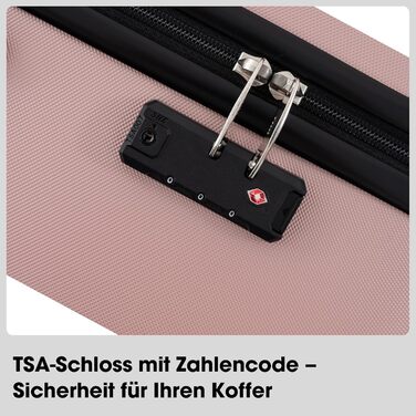 Набір валіз Vallsero: 5 шт., ABS, TSA-замок, рожеве золото. Чемодани, валізи, дорожні сумки, набір валіз
