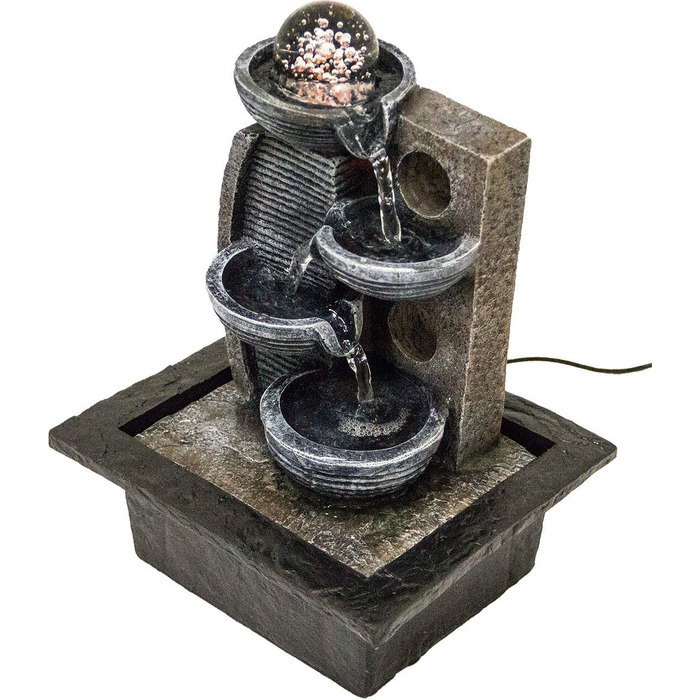 Критий фонтан зі світлодіодом настільний фонтан з водоспадом декоративний фонтан у вигляді скелі дзен-фонтан для гарного самопочуття водний фонтан зі скляною кулею