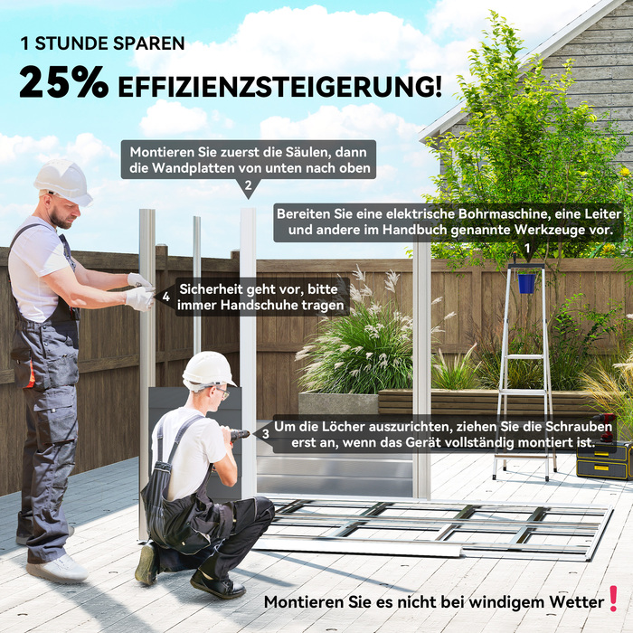 Металевий сарай для інструментів, стійкий до погодних умов та нержавіючий, із замком, розміром 2,40 x 2,06 x 1,98 м, темно-сірого кольору