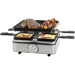 Raclette ProfiCook RG 1301 для 4 осіб | з 4 сковорідками та шпателями | Ракле | 800W