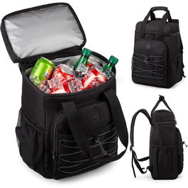 Чорний рюкзак-холодильник з м'якою ручкою, легкий та ізольований, велика місткість, для пляжу, кемпінгу, пікніка, риболовлі та походів