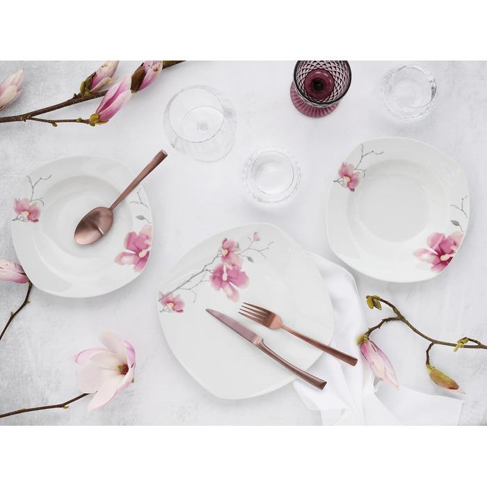 Набір посуду CreaTable Amelie AIKO, 18 предметів, порцеляна, для миття в посудомийній машині та використання в мікрохвильовці