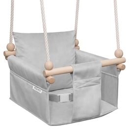 Дитяча гойдалка-крісло MAMOI® для дітей, дерев'яна гойдалка для дверного отвору, світло-сіра