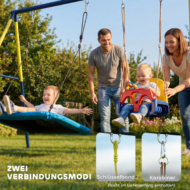 Сталева гойдалка-конструкція до 150 кг для гойдалки-гнізда, дитячої гойдалки, лазалки, 260 x 160 x 178 см, блакитна