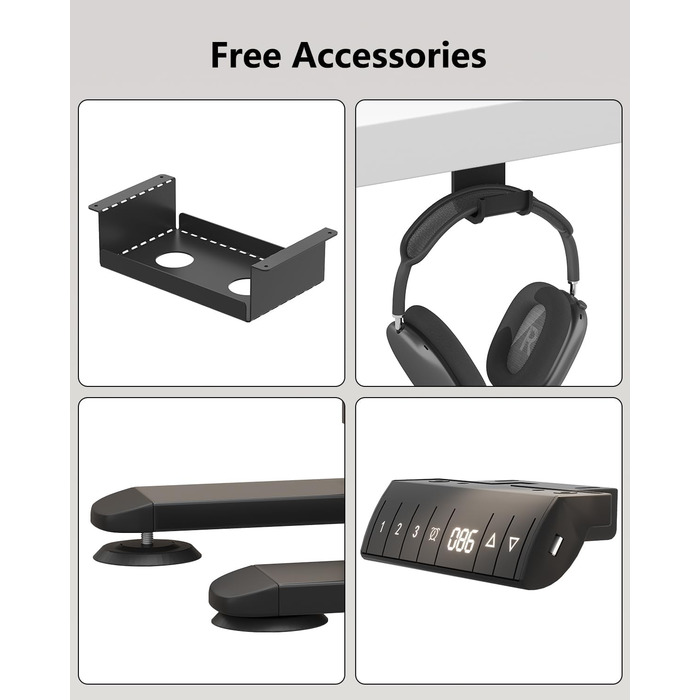 Регульований стіл Flamaker: електричний, з пам'яттю, для офісу, 180x80 см, коричневий