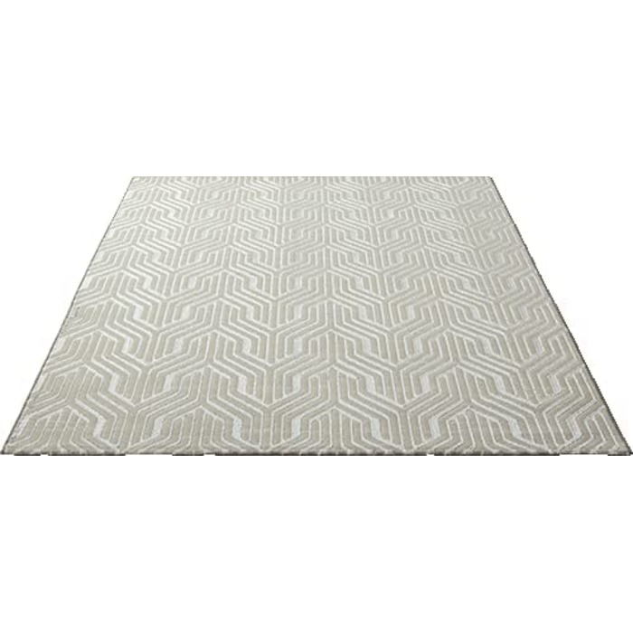 Сучасний килим для вітальні, елегантний блискучий килим з коротким ворсом для вітальні сірого кольору з золотим візерунком з срібного пір'я, килим (200 х 290 см, кремовий візерунок)