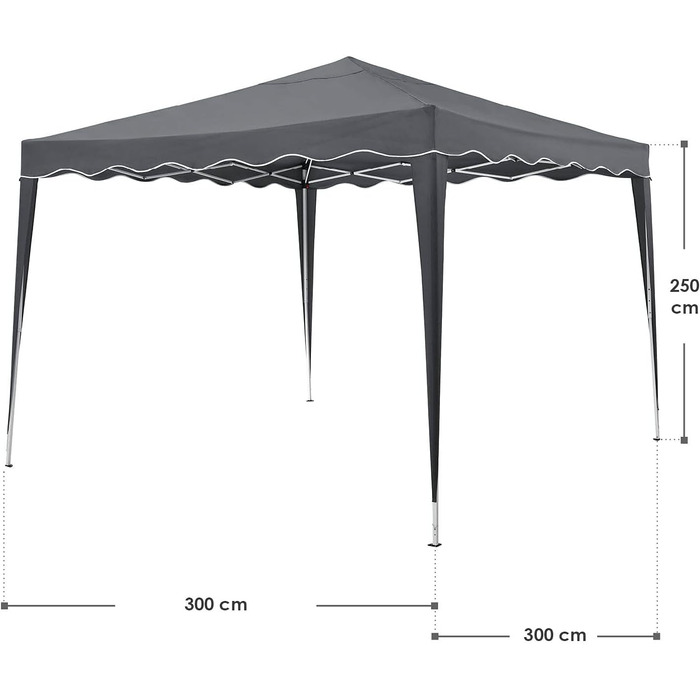 Намет Juskys Canopy Vivara 3x3 м - Висувна альтанка з регулюванням висоти, UV50 та водовідштовхувальні властивості - Садовий намет із сумкою - Шатро для саду - (Сірий)