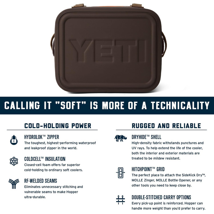 Сумка-холодильник YETI Hopper Flip 8, портативна, ізольована, колір Wetlands Brown