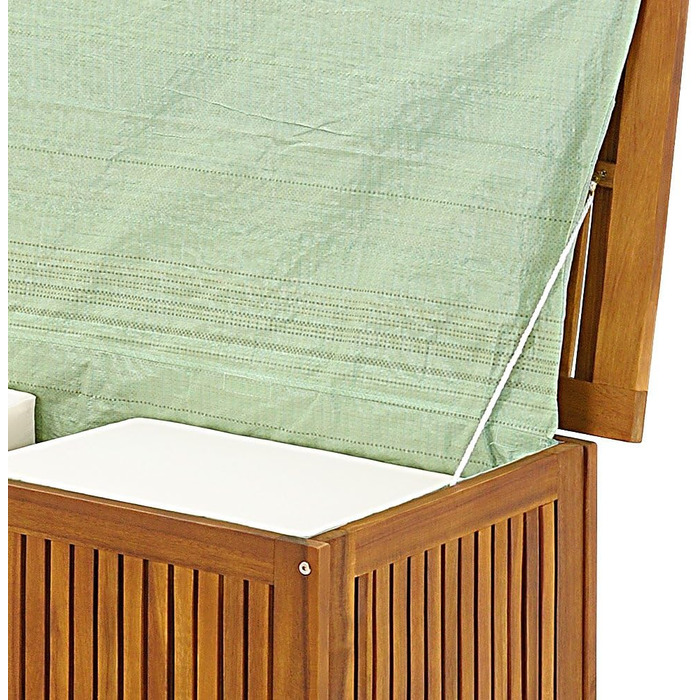 Ящик садовий дерев'яний Casaria Gartenbox з акації 205л, з кришкою, витримує 160кг, для саду, балкона, тераси, вологостійкий, лавка-ящик 115x50 см