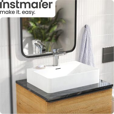 Змішувач для ванної кімнати Instmaier Amelie, хром, з одним важелем, з міді, для умивальника